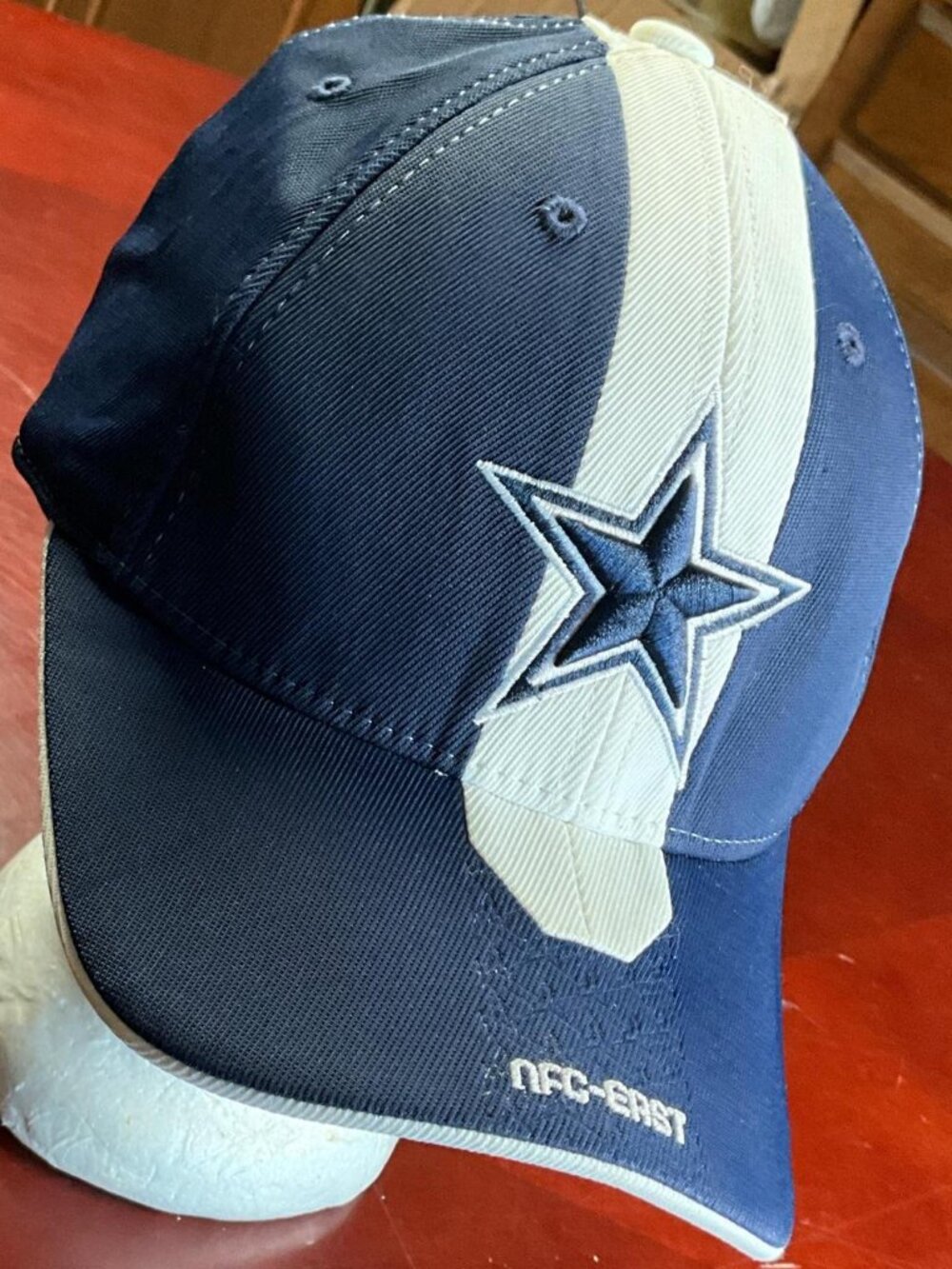 Y2K Mens Dallas Cowboys NFL Reebok Navy Blue Fitted Sideline NFC EAST Cap (OSFM)